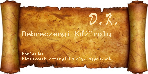 Debreczenyi Károly névjegykártya
