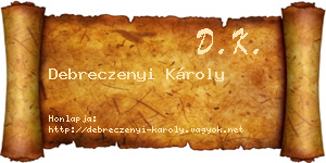 Debreczenyi Károly névjegykártya