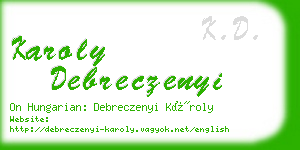 karoly debreczenyi business card